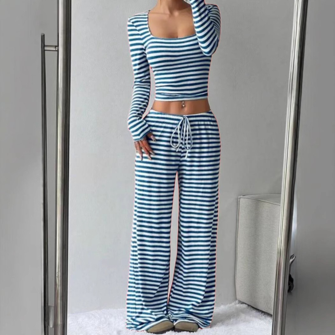 PAMAYPAY™ - Relaxed  Fit Crop Top and Pant Lounge Co-ord
