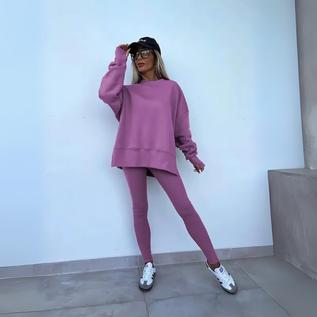 CLARIS™ - Casual Long Sleeve Sweatshirt and Pants Set