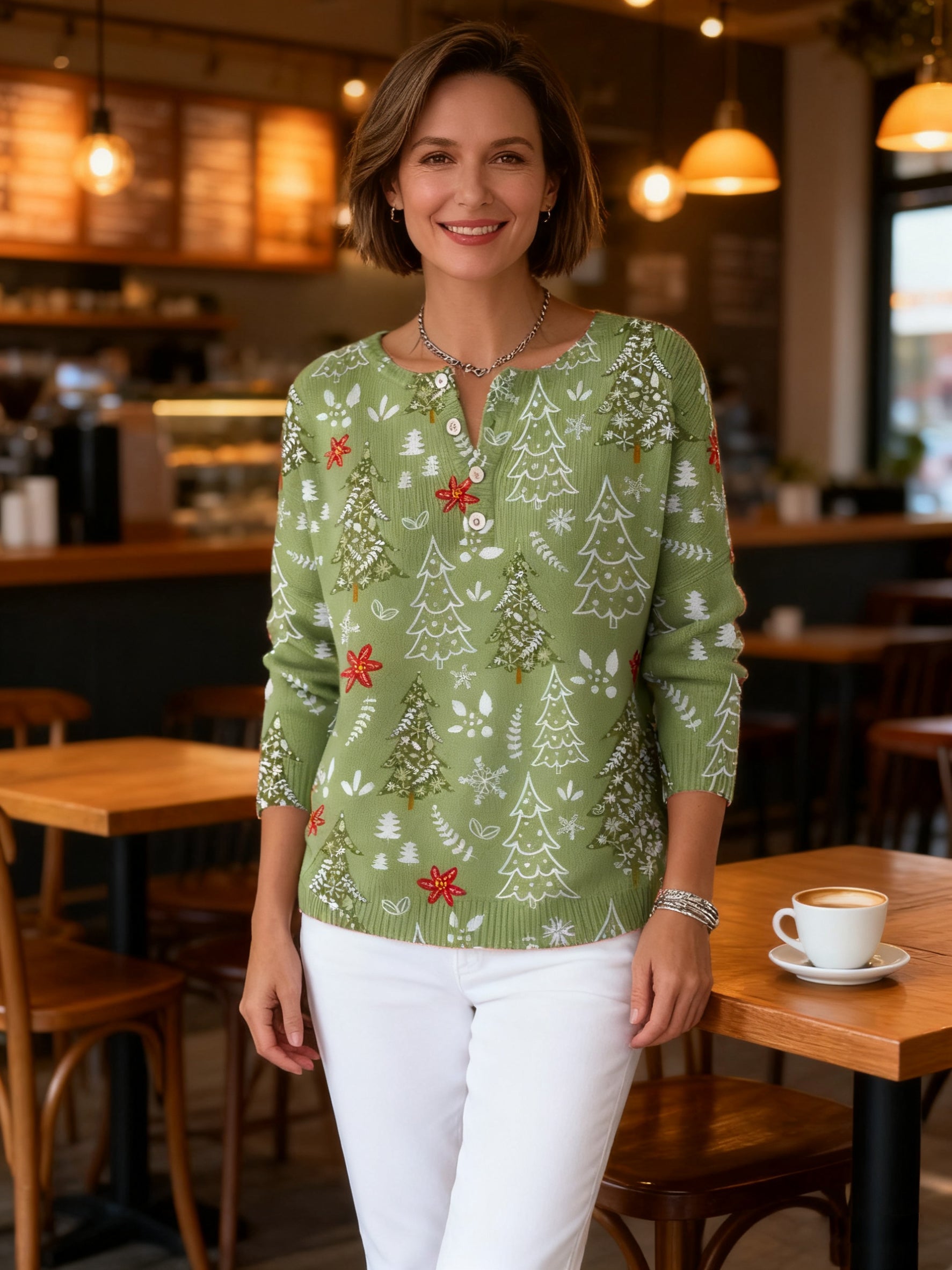 Sofie – Button-Up Christmas Sweater