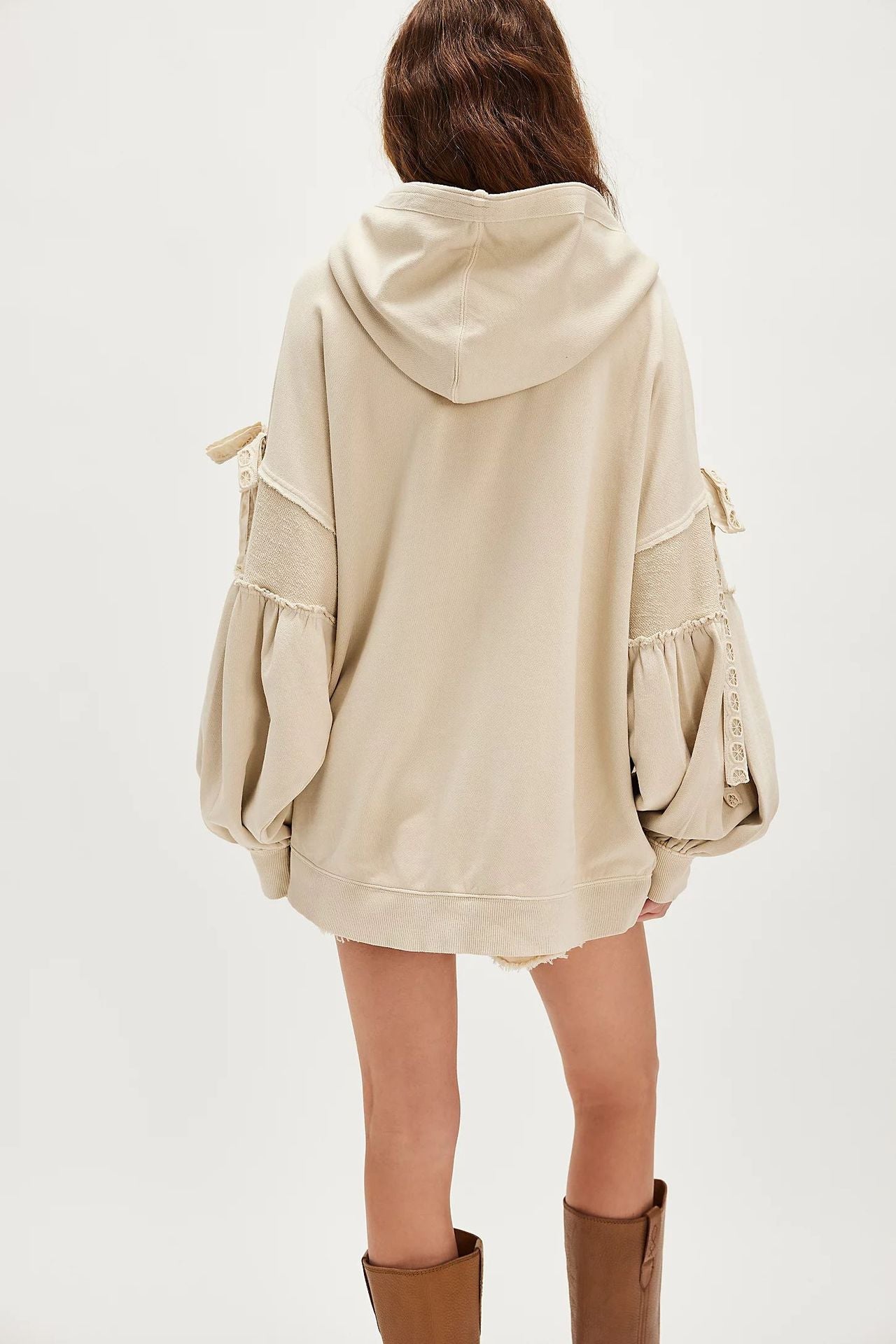 LELENA™ - Chic Zip Up Hooded Side Bow Long Sleeve Jacket