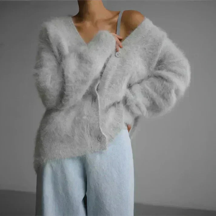 ADELE™ - Fuzzy Mohair Cardigan