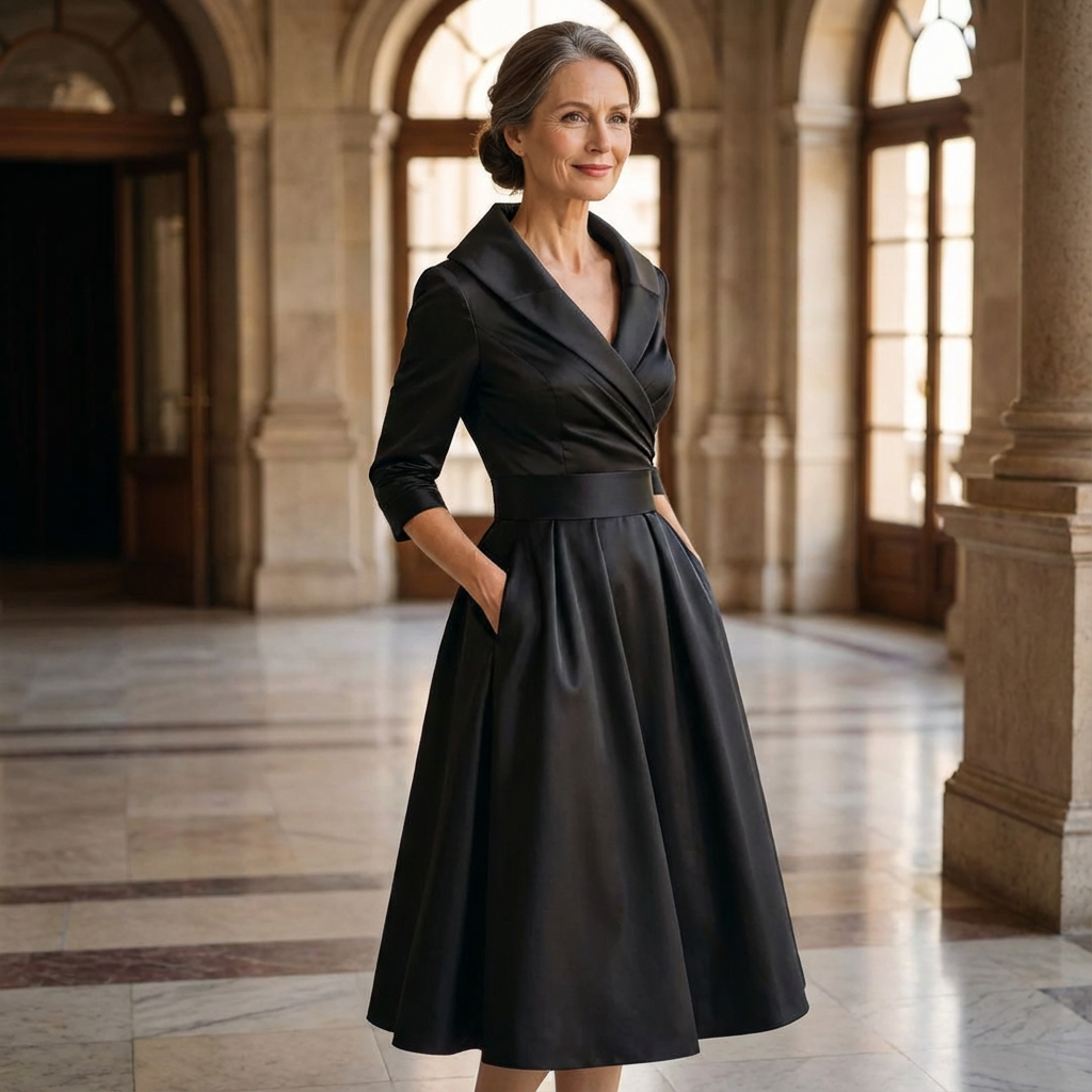 Rosalie | Elegant Midi Dress with Subtle Shine