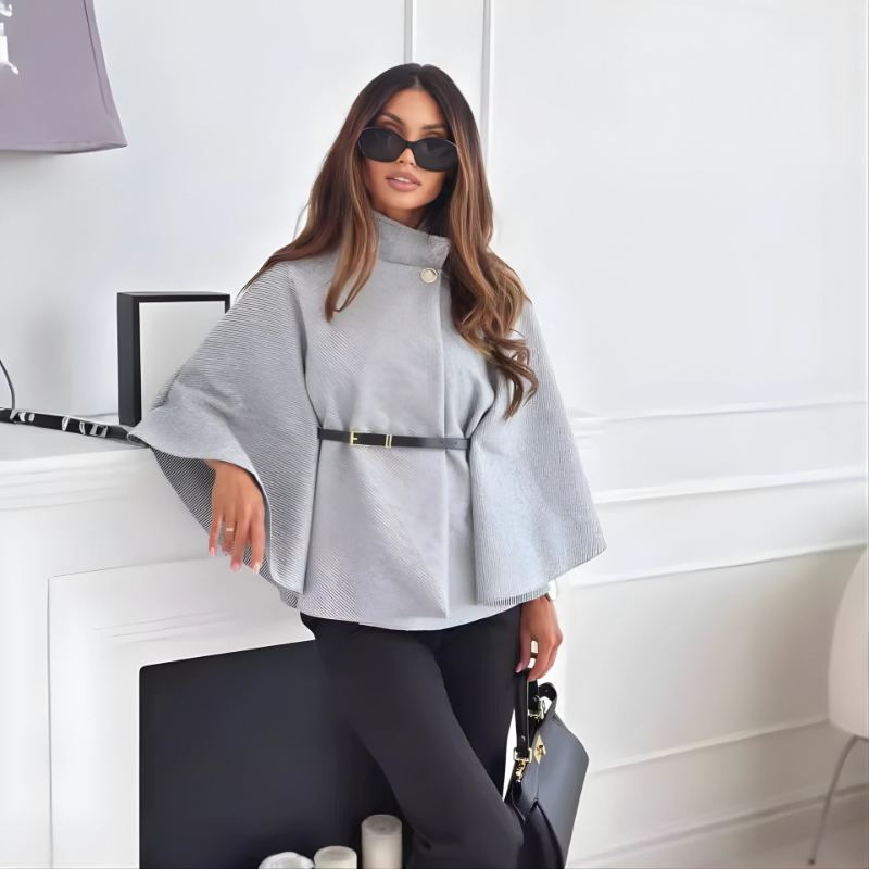 ALESSIA™ | Elegant Belted Jacket with Butterfly Sleeves